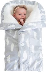Snuggle Baby Swaddle Blanket for Boy or Girl - Premium Plush Newborn Swaddle Sleep Sack - Soft Fleece Baby Sleeping Bag - Stroller Infant Swaddle Wrap - Boho Feathers